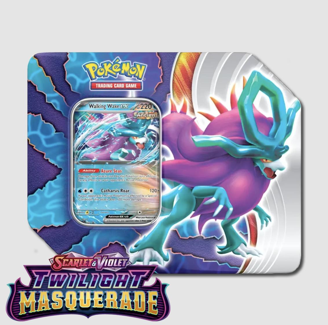 Pokemon Scarlet and Violet - Twilight Masquerade Walking Wake EX Tin