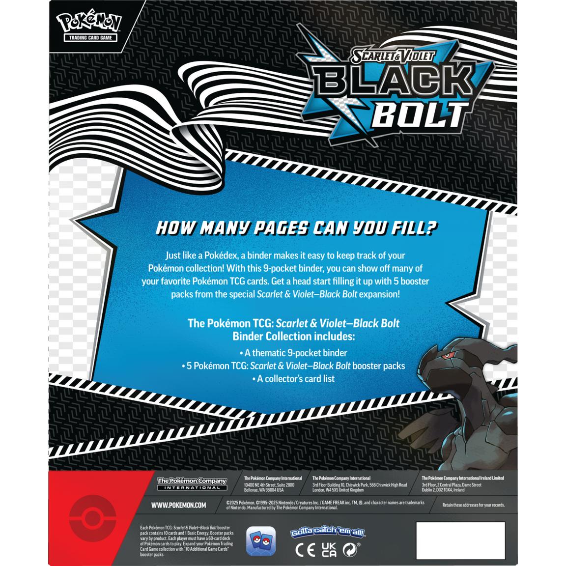 Pokemon Scarlet and Violet - Black Bolt Binder Collection Trading Cards