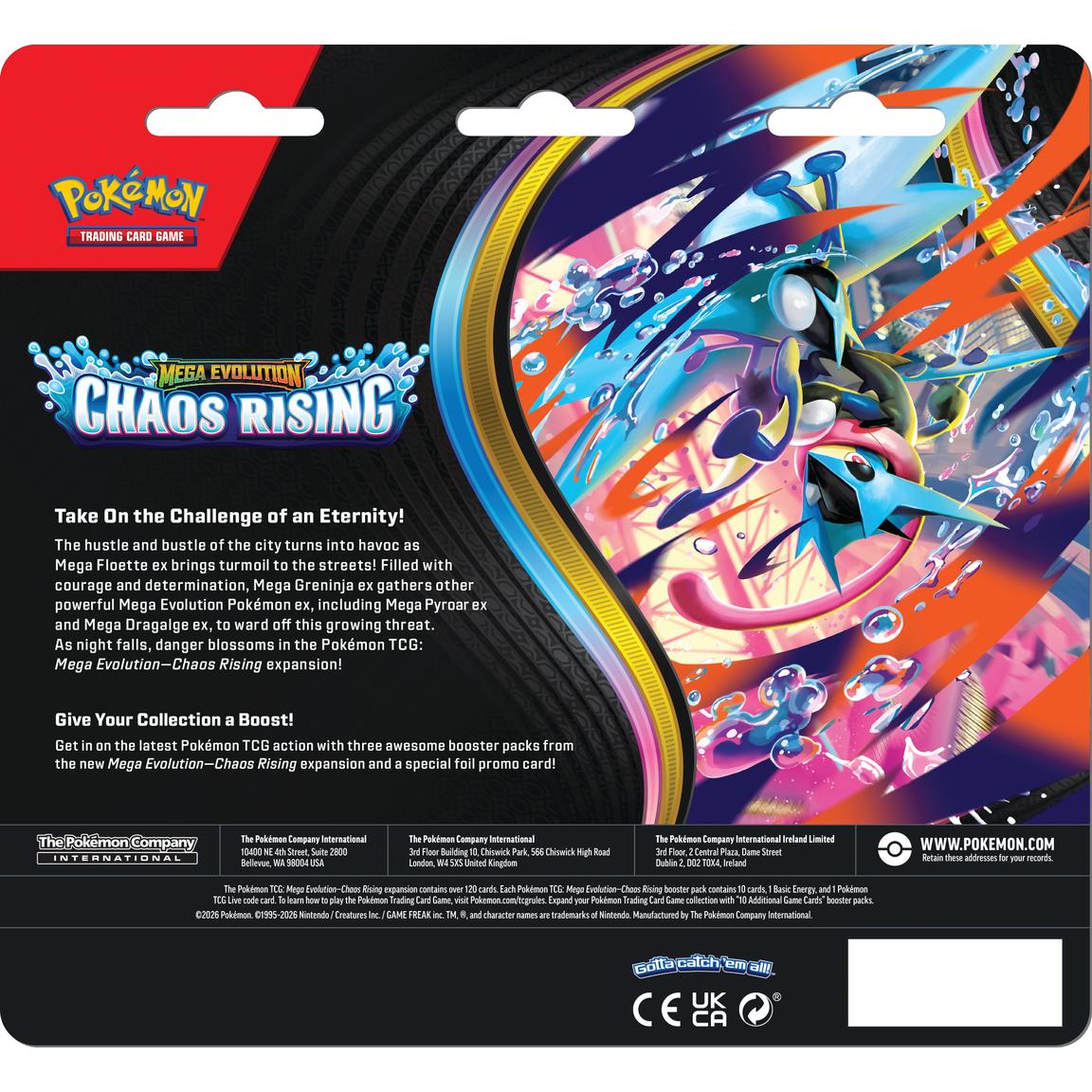 Pokemon Mega Evolution Chaos Rising 3-Pack Blister Trading Cards
