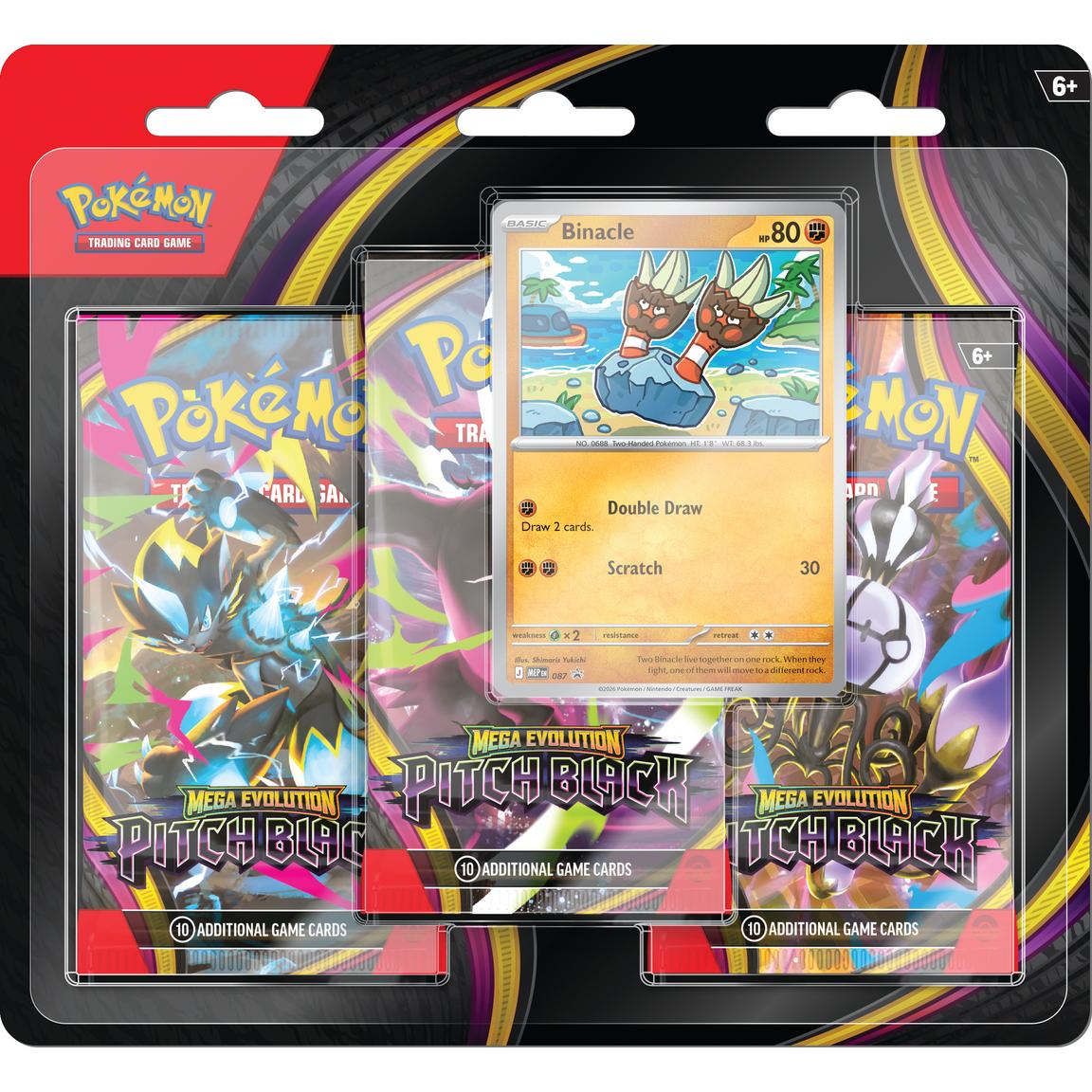 Pokemon Mega Evolution Pitch Black 3-Pack Blister Trading Cards