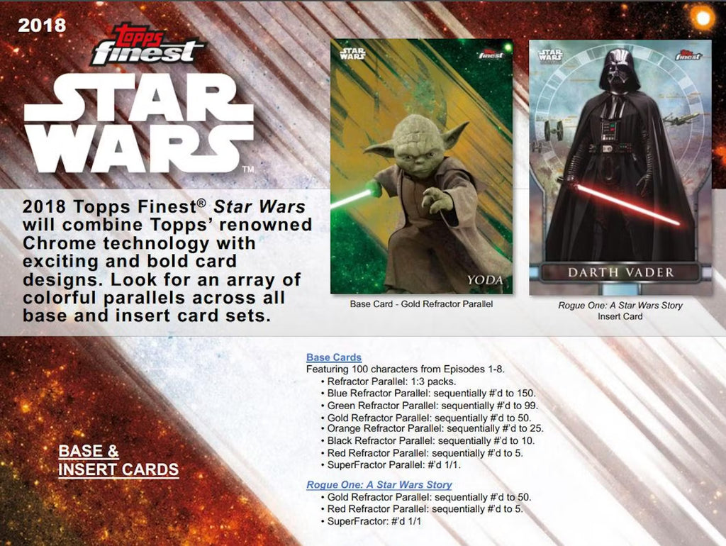 2018 Topps Finest Star Wars Hobby Trading Cards