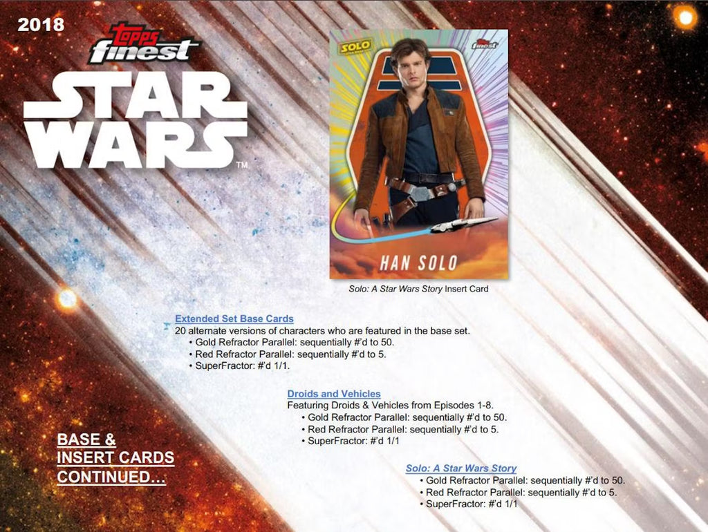 2018 Topps Finest Star Wars Hobby Trading Cards