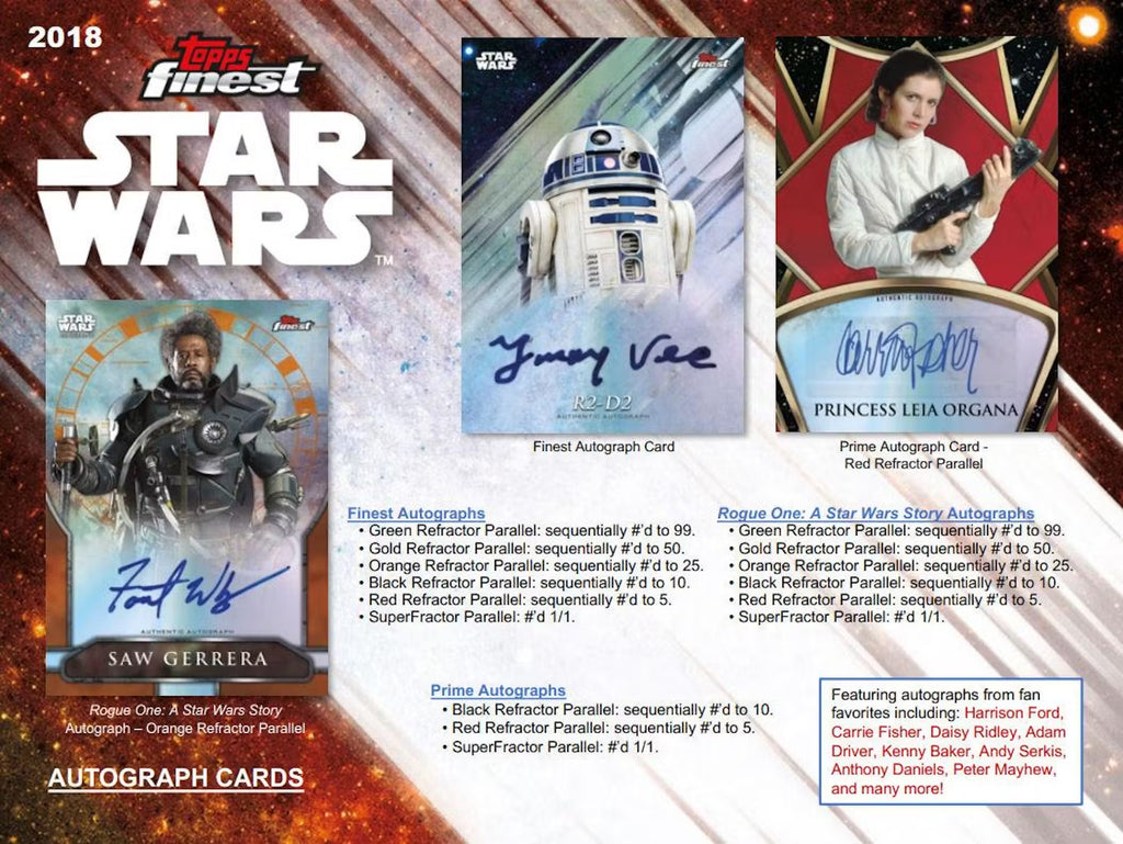 2018 Topps Finest Star Wars Hobby Trading Cards