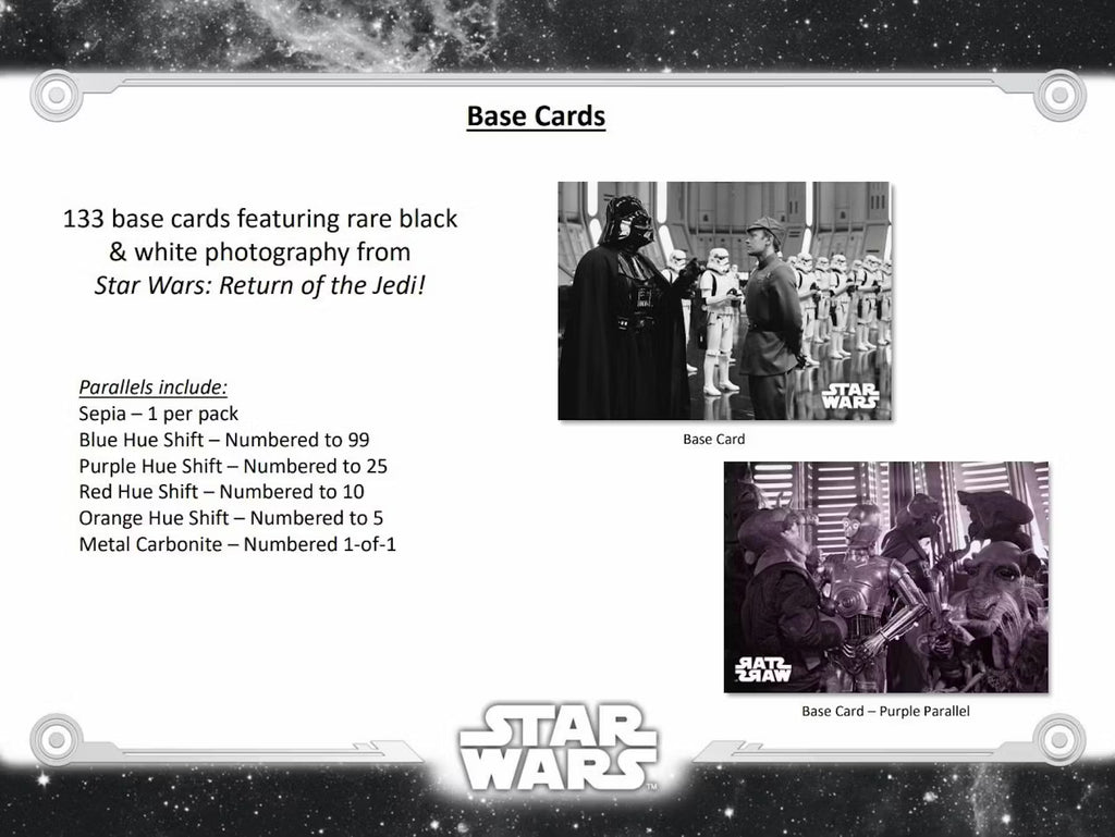 2020 Topps Star Wars Return of the Jedi Black and White Hobby Trading Cards