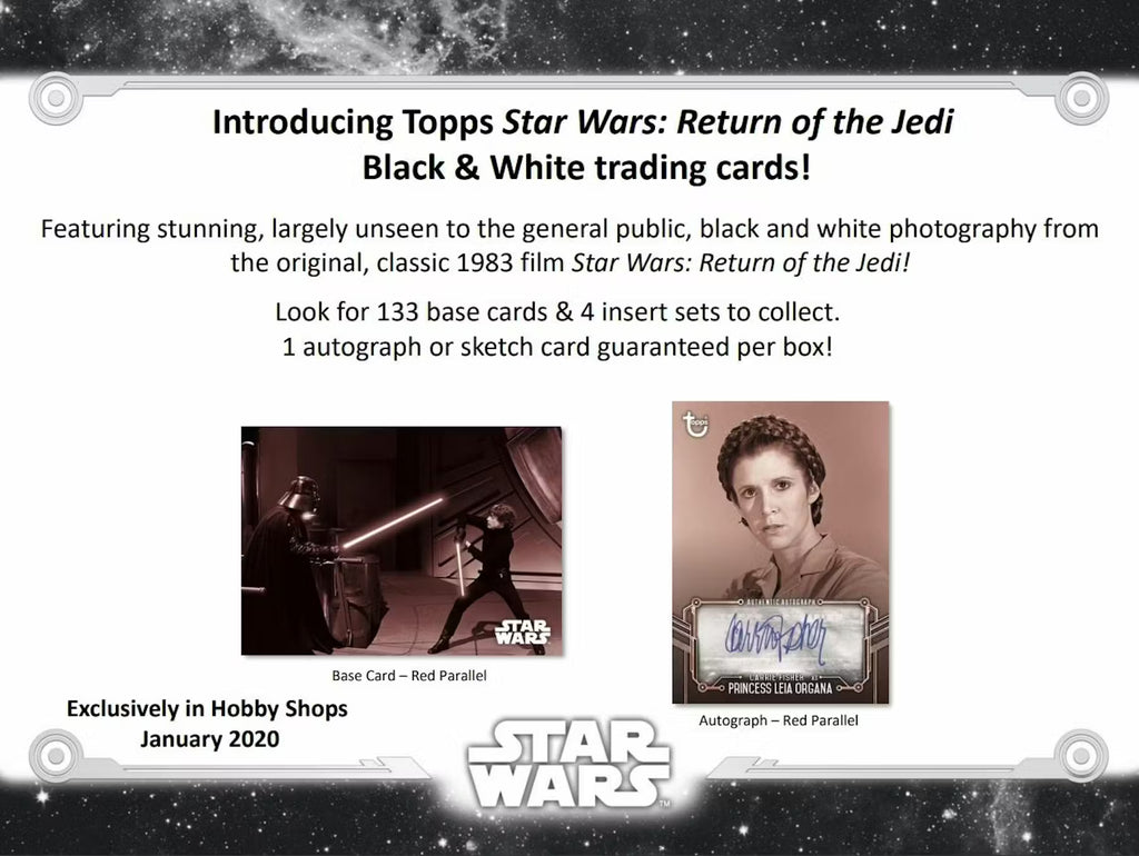 2020 Topps Star Wars Return of the Jedi Black and White Hobby Trading Cards