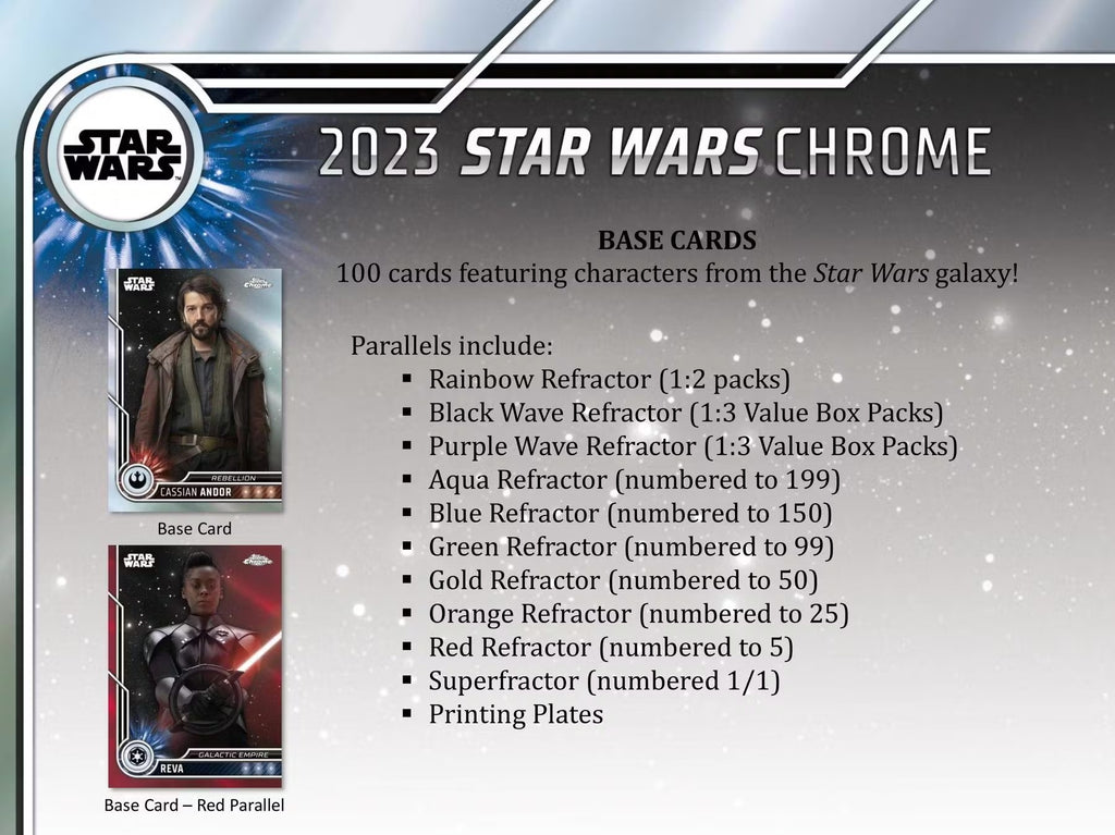 2023 Topps Chrome Star Wars Blaster Trading Cards