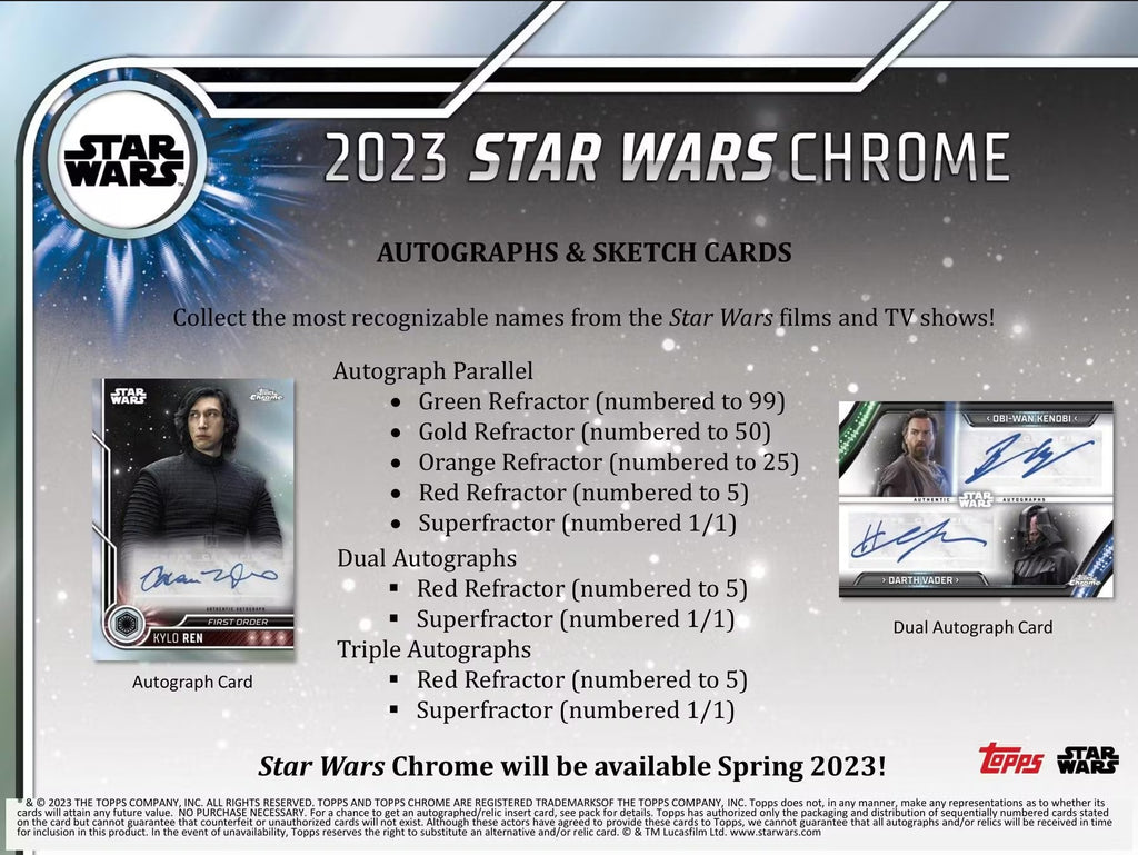 2023 Topps Chrome Star Wars Blaster Trading Cards