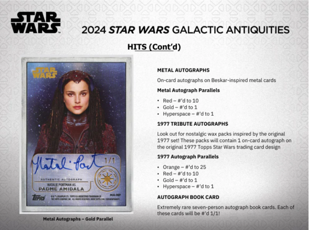 2024 Topps Star Wars Galactic Antiquities Hobby Trading Cards