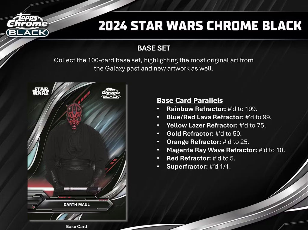 2024 Topps Chrome Star Wars Black Hobby Trading Cards