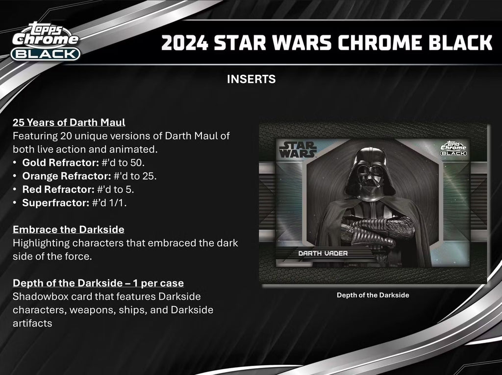 2024 Topps Chrome Star Wars Black Hobby Trading Cards
