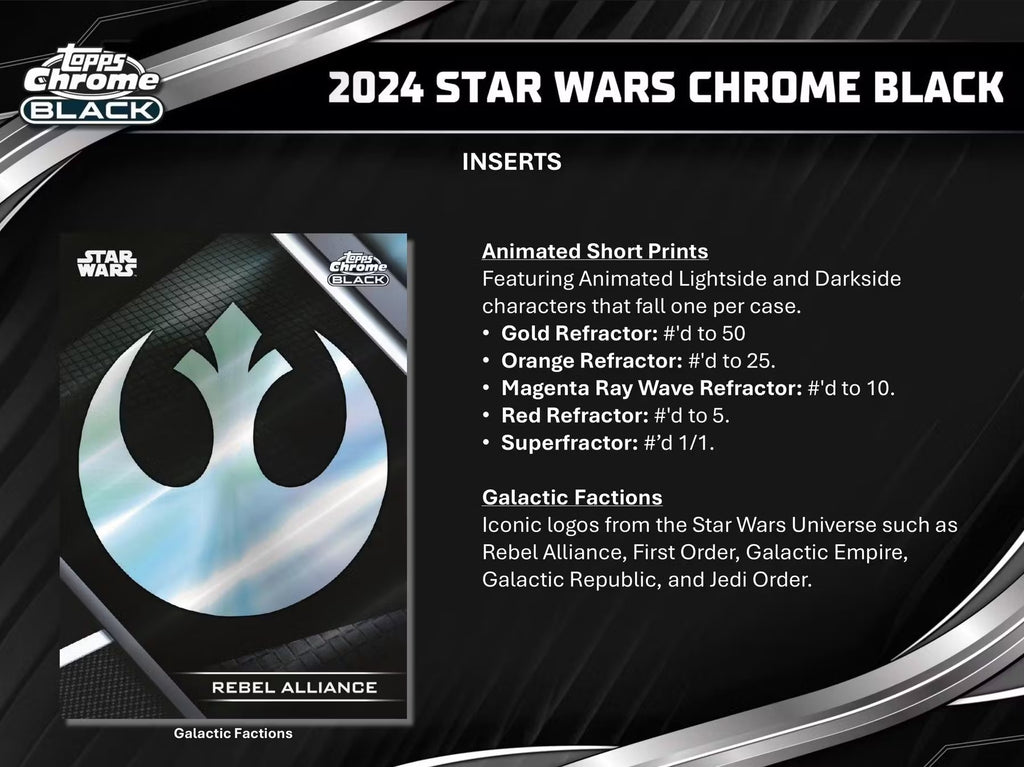 2024 Topps Chrome Star Wars Black Hobby Trading Cards