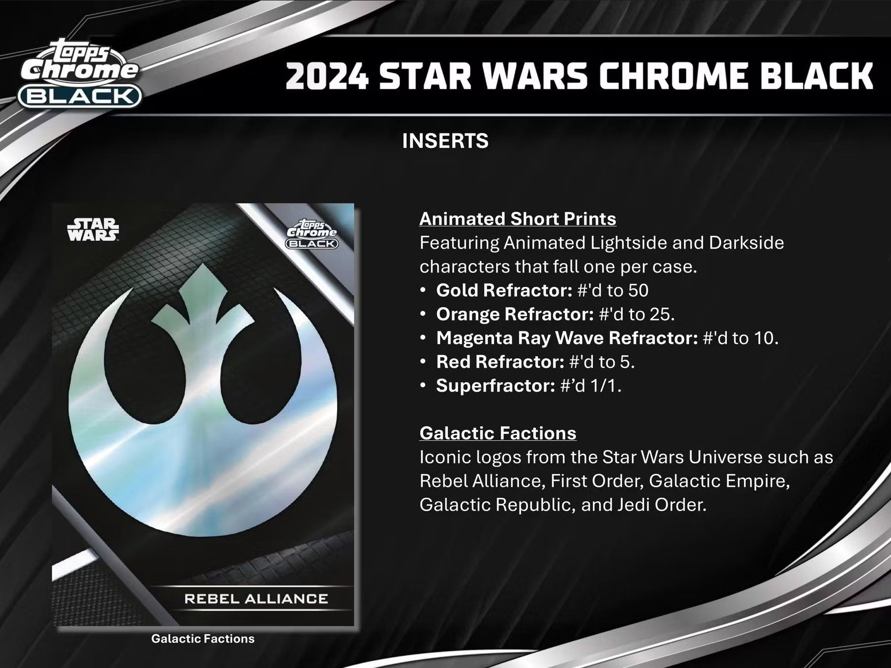 2024 Topps Chrome Star Wars Black Hobby Trading Cards