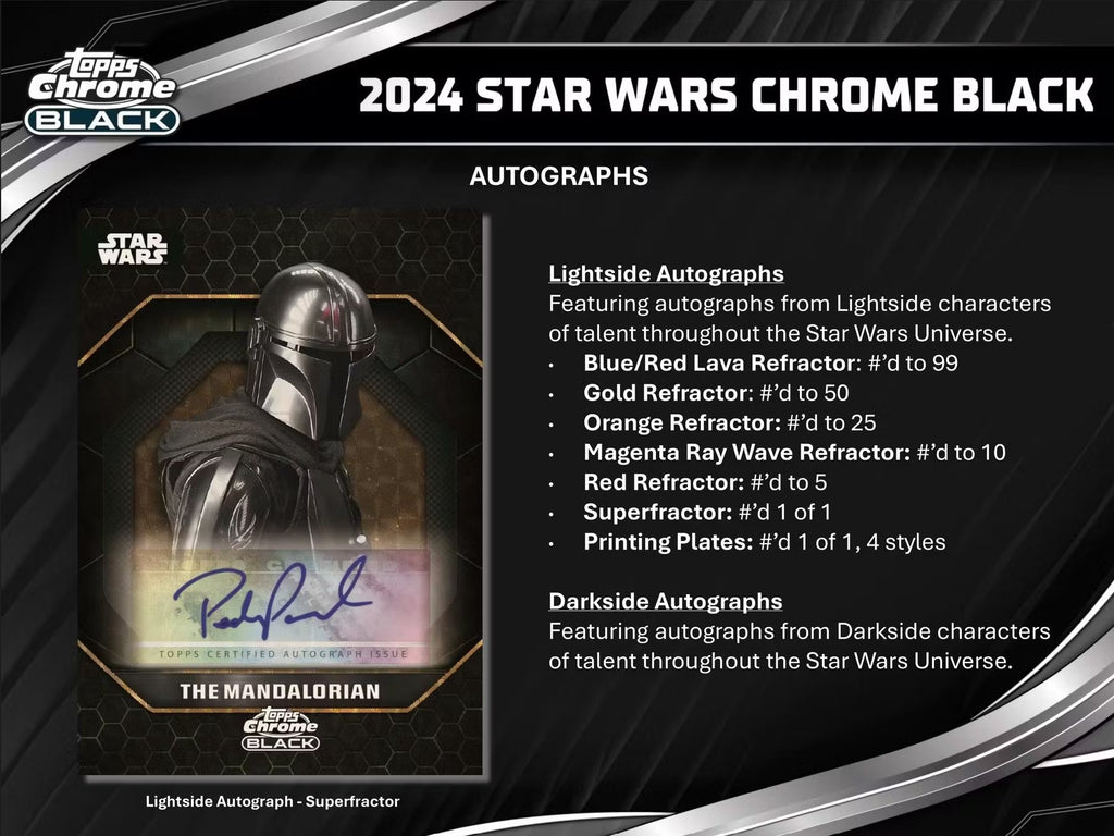 2024 Topps Chrome Star Wars Black Hobby Trading Cards