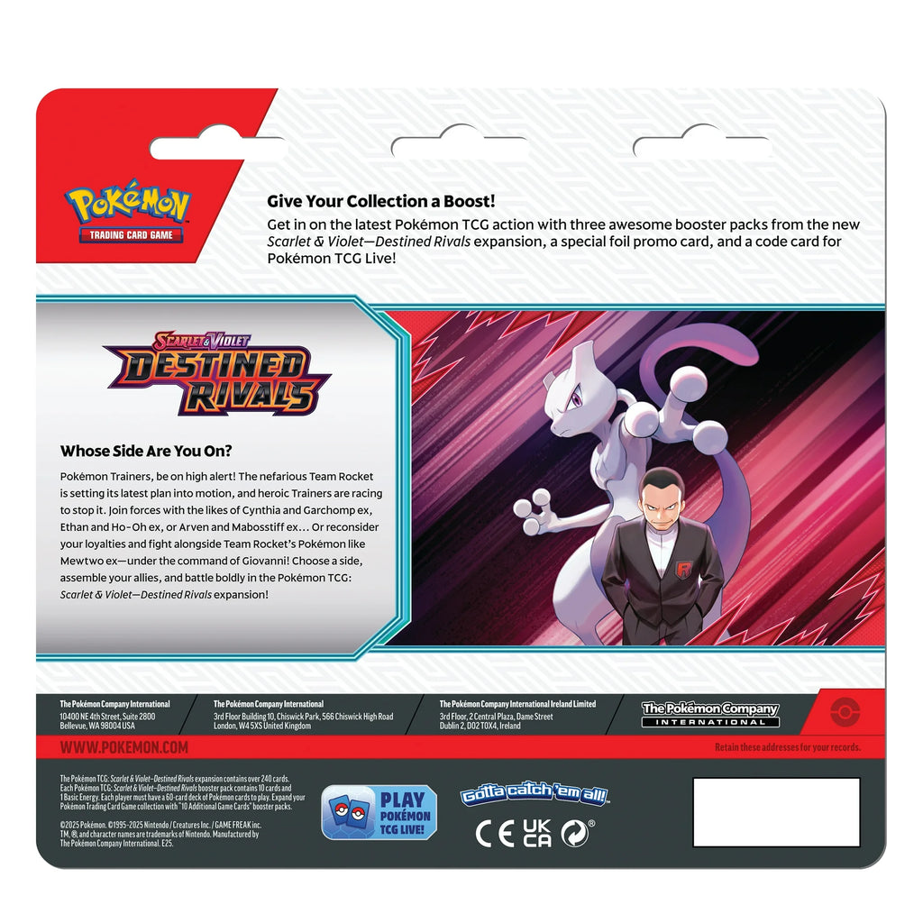 Pokemon Scarlet and Violet - Destined Rivals 3-Pack Blister Trading Cards