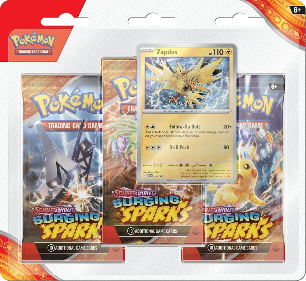 Pokemon Scarlet and Violet - Surging Sparks 3-Pack Blister