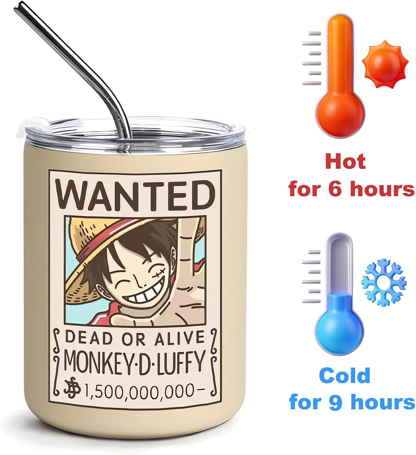 One Piece Monkey D Luffy Tumbler Signed by Taz Skylar