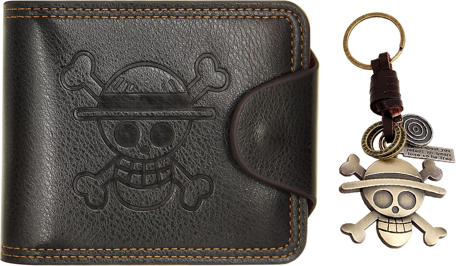 One Piece Straw Hat Luffy Wallet Signed by Taz + Keychain