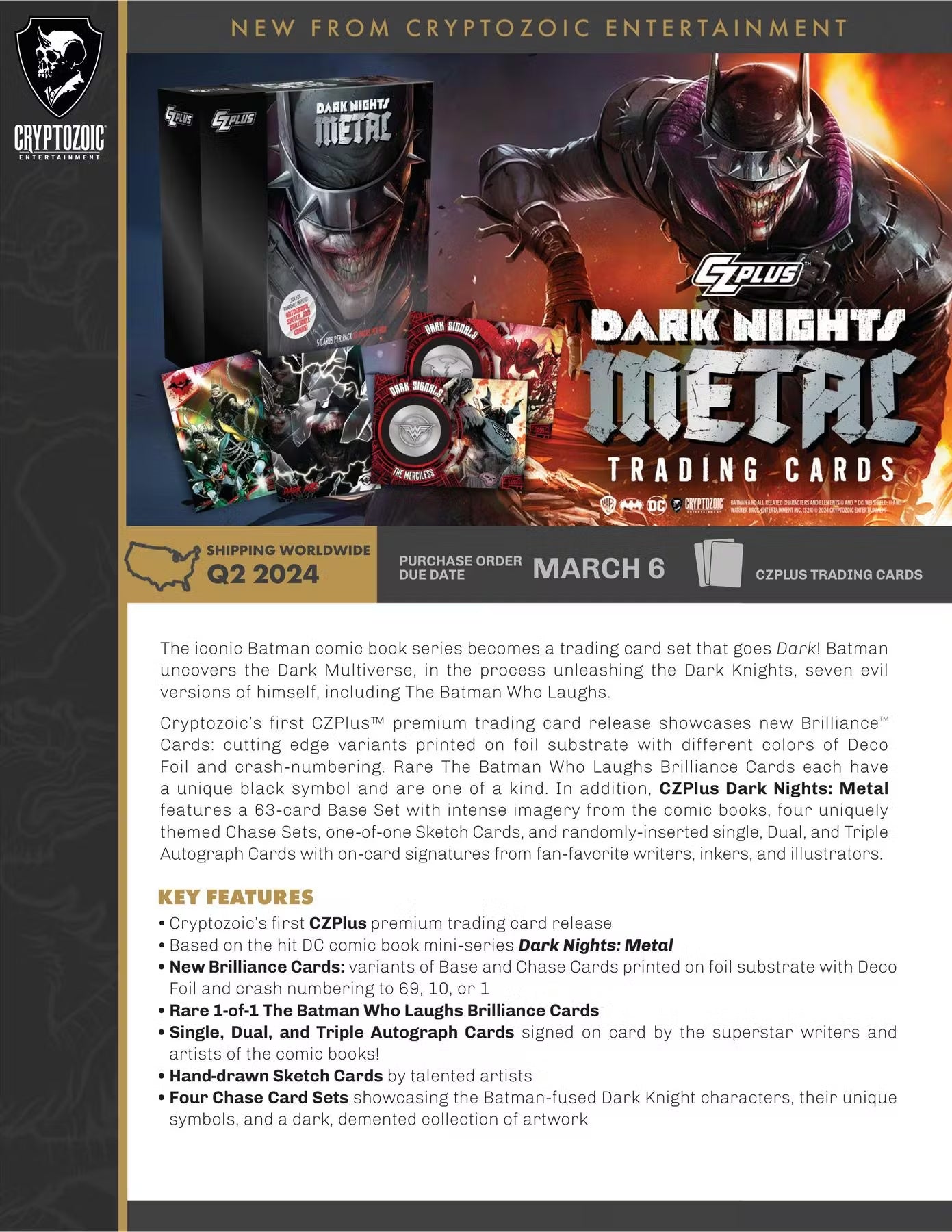 2024 Cryptozoic CZPlus Dark Nights: Metal Hobby Trading Cards