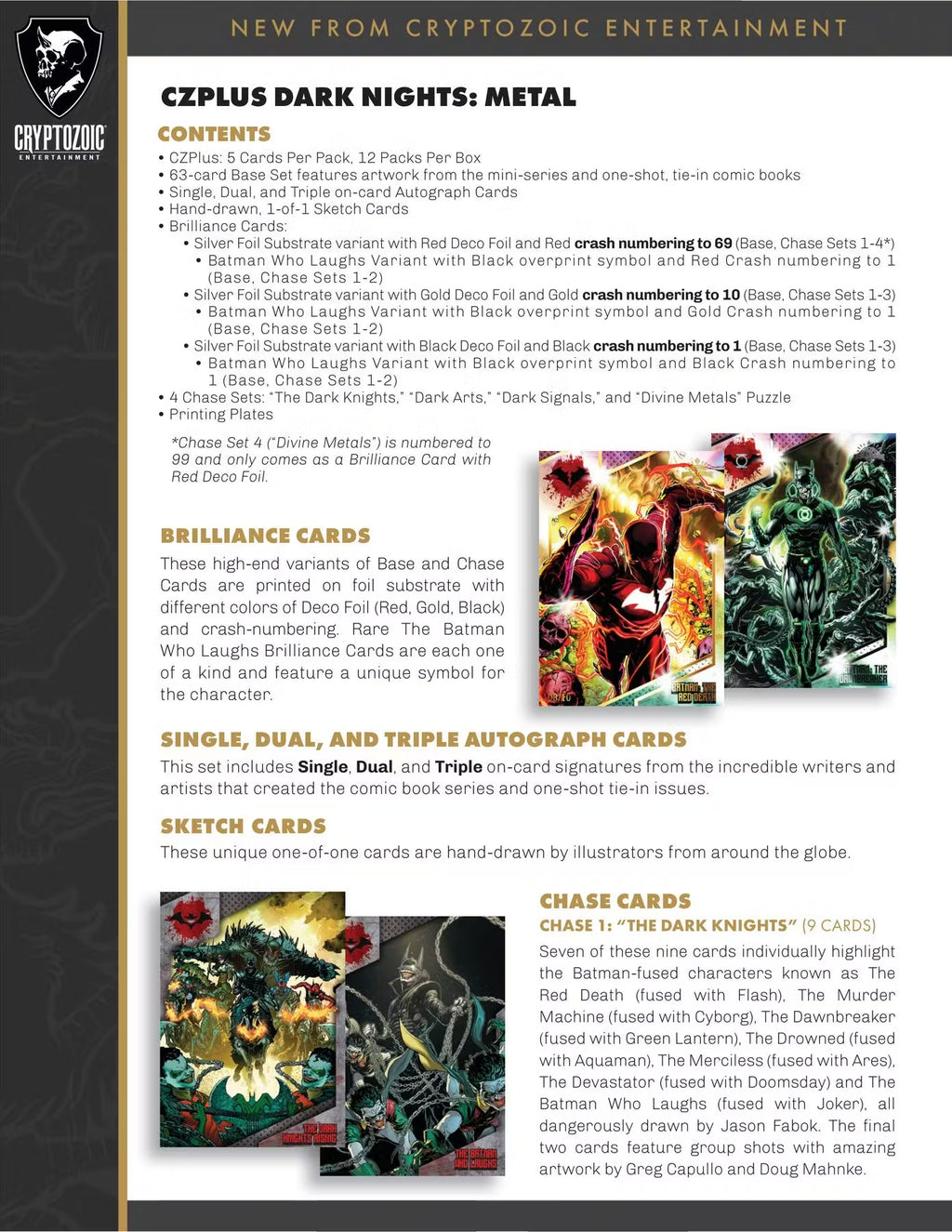 2024 Cryptozoic CZPlus Dark Nights: Metal Hobby Trading Cards