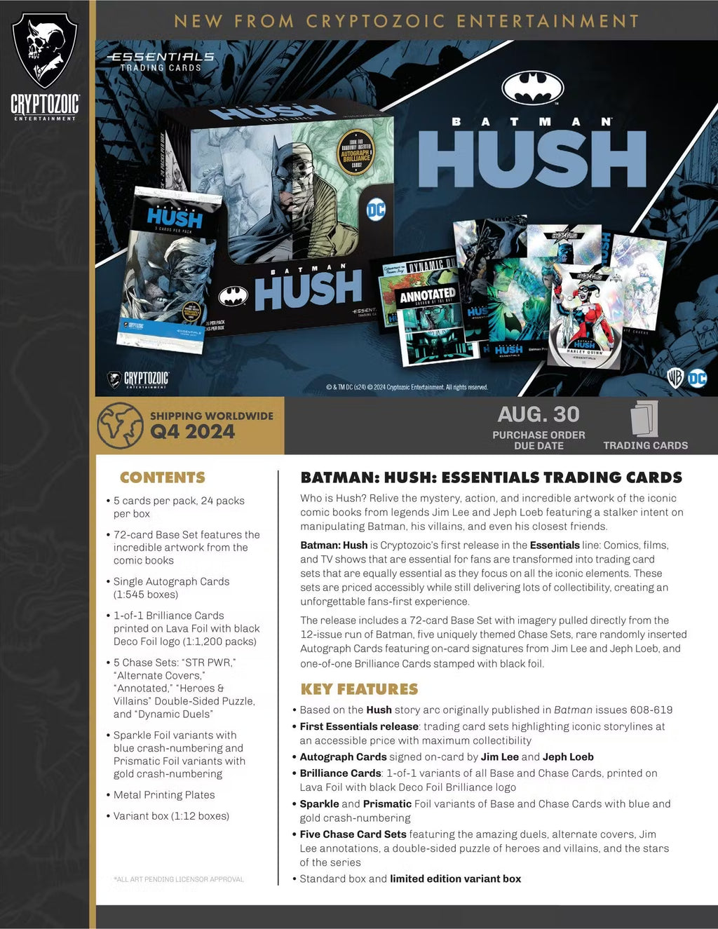 2024 Cryptozoic Batman: Hush Essentials Hobby Trading Cards