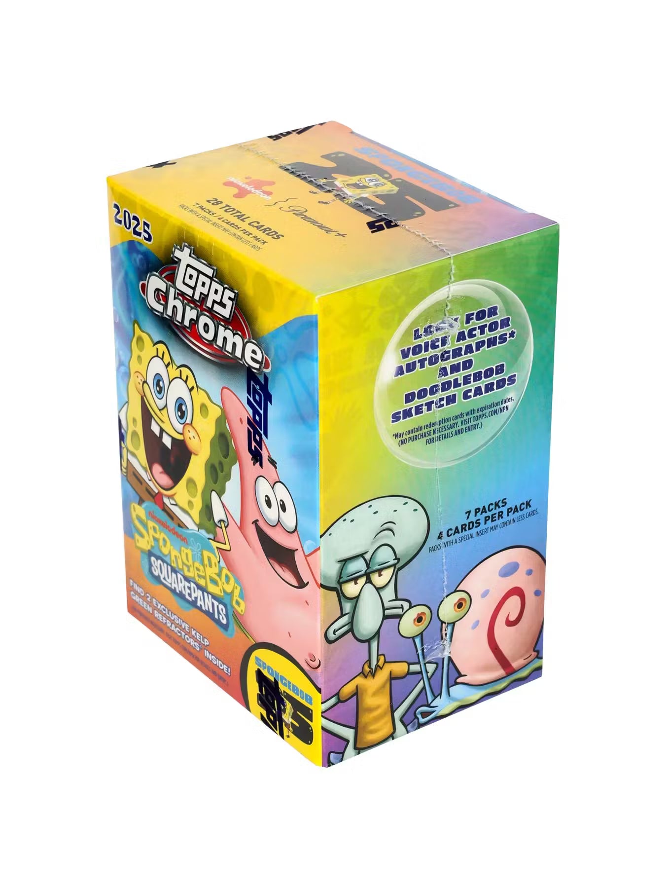 2025 Topps Chrome Spongebob Squarepants 25th Anniversary Blaster Trading Cards