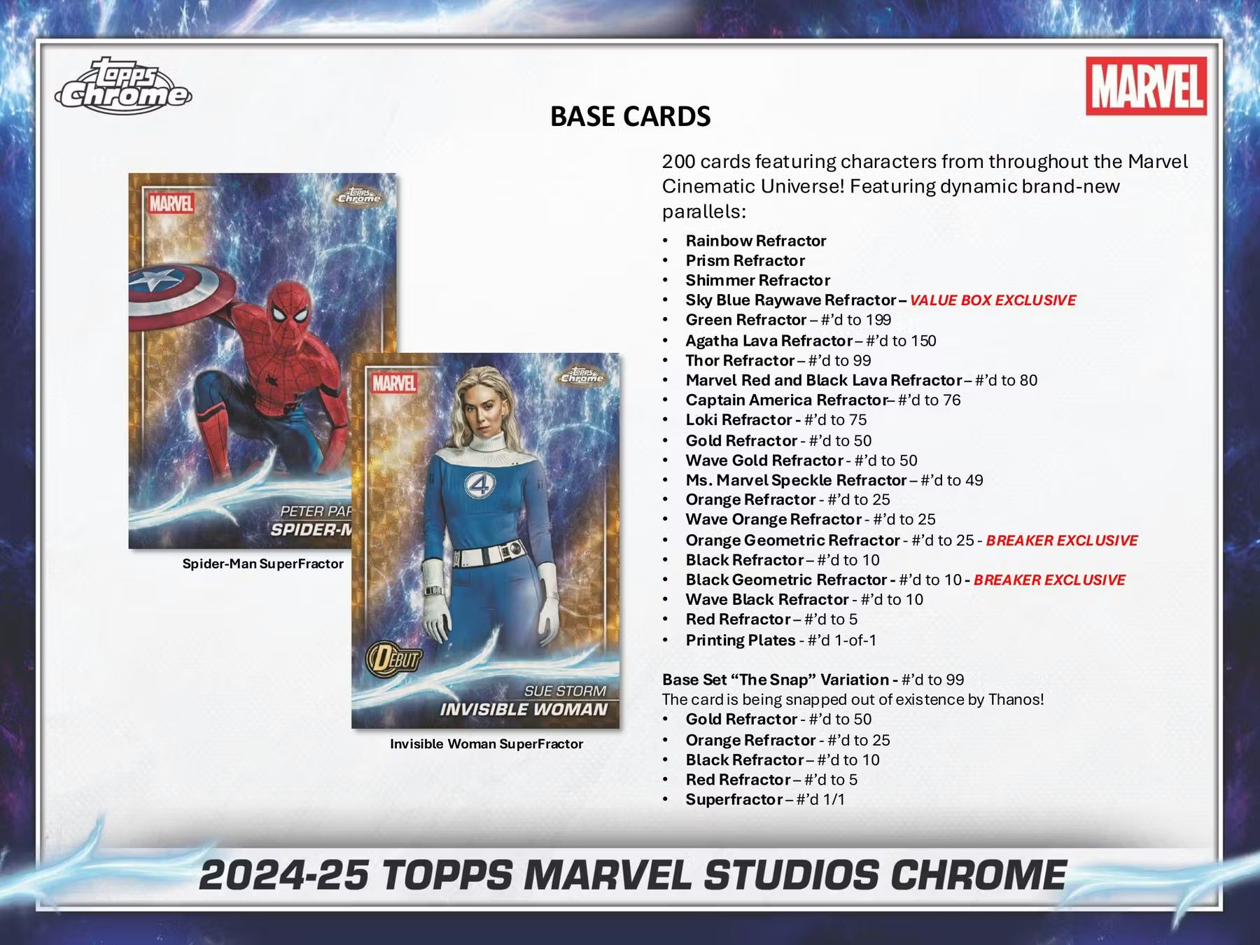 2025 Topps Chrome Marvel Studios Breaker Delight Trading Cards