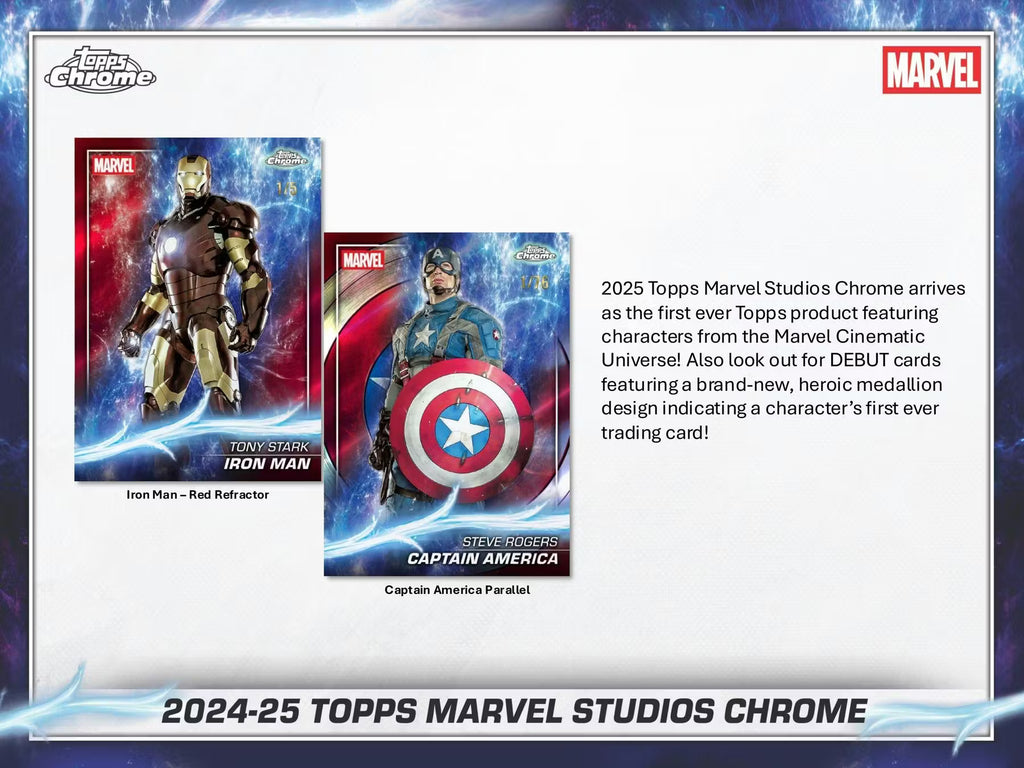2025 Topps Chrome Marvel Studios Blaster Trading Cards