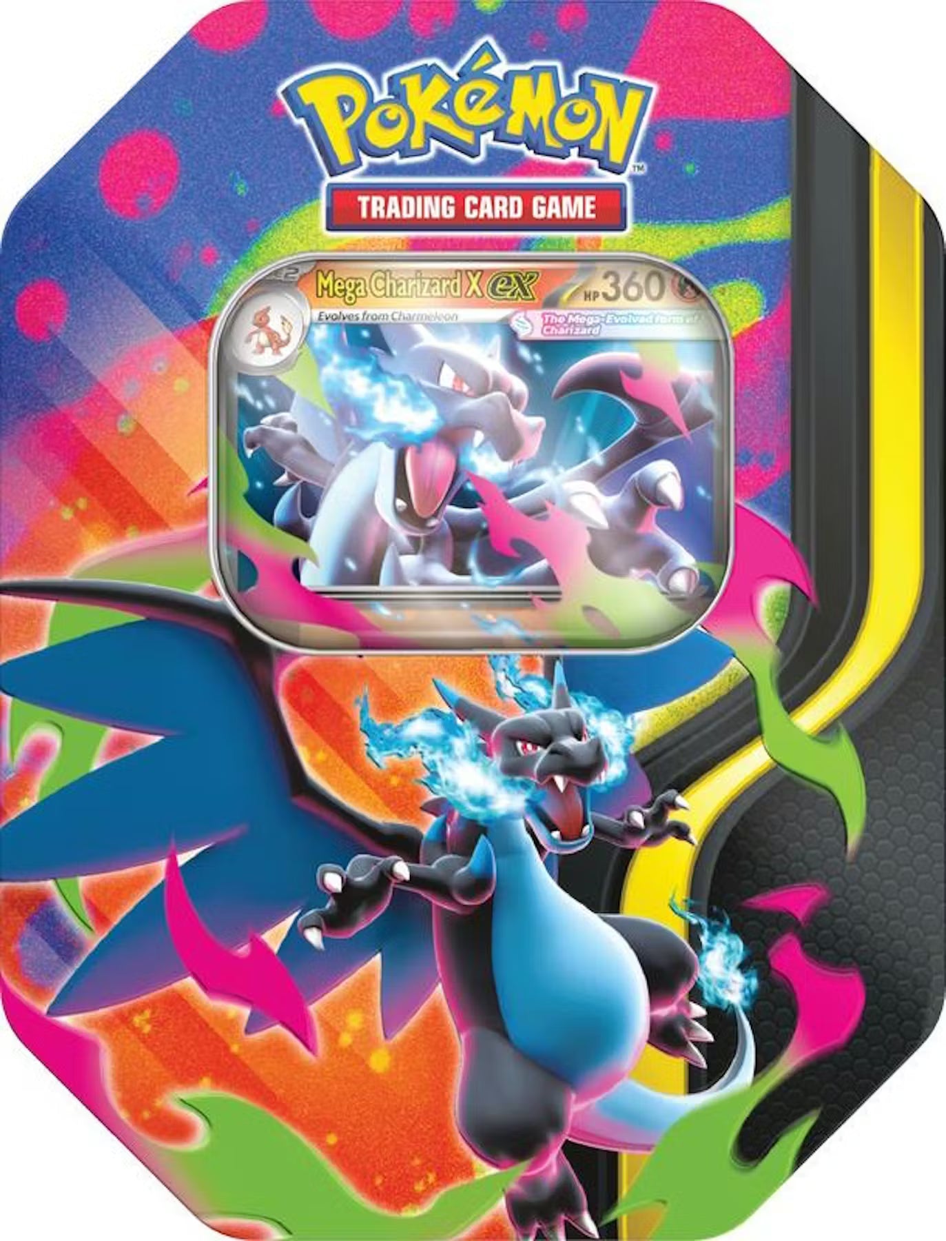 Pokemon Mega Charizard Tin Trading Cards