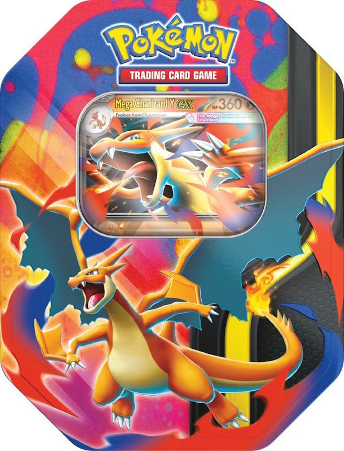 Pokemon Mega Charizard Tin Trading Cards