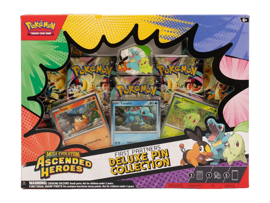 Pokemon Mega Evolution Ascended Heroes First Partners Deluxe Pin Collection Trading Cards