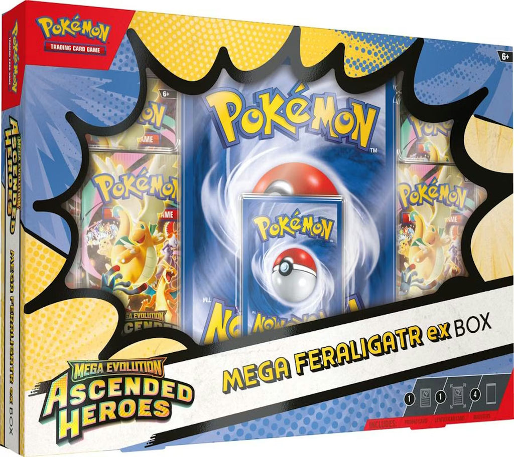 Pokemon Mega Evolution Ascended Heroes Mega Meganium/Emboar/Feraligatr ex Box Trading Cards