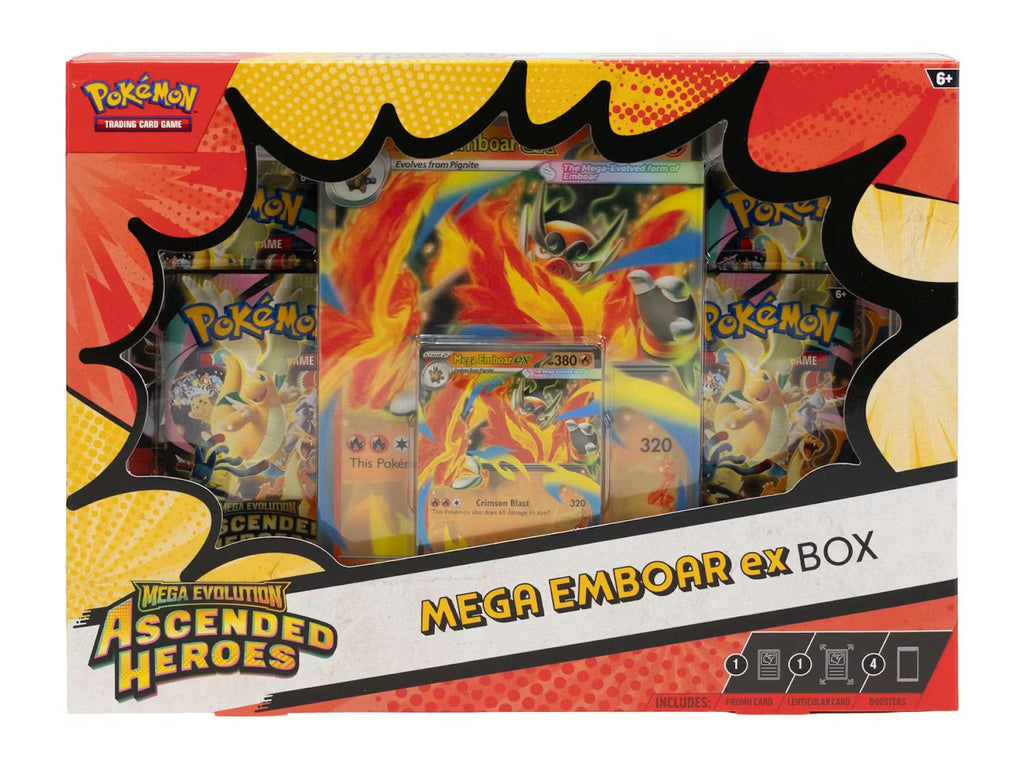 Pokemon Mega Evolution Ascended Heroes Mega Meganium/Emboar/Feraligatr ex Box Trading Cards