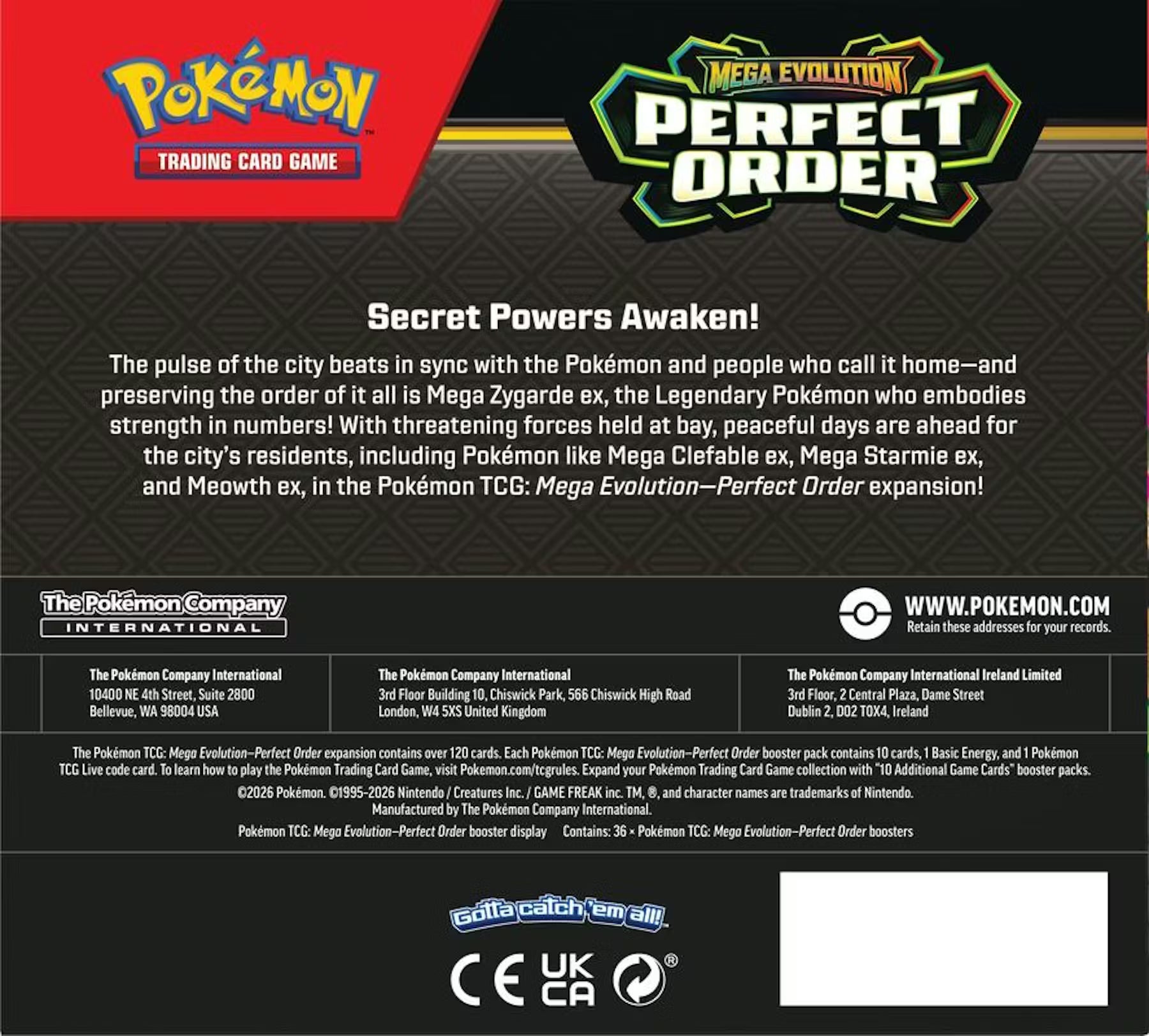 Pokemon Mega Evolution Perfect Order Trading Cards