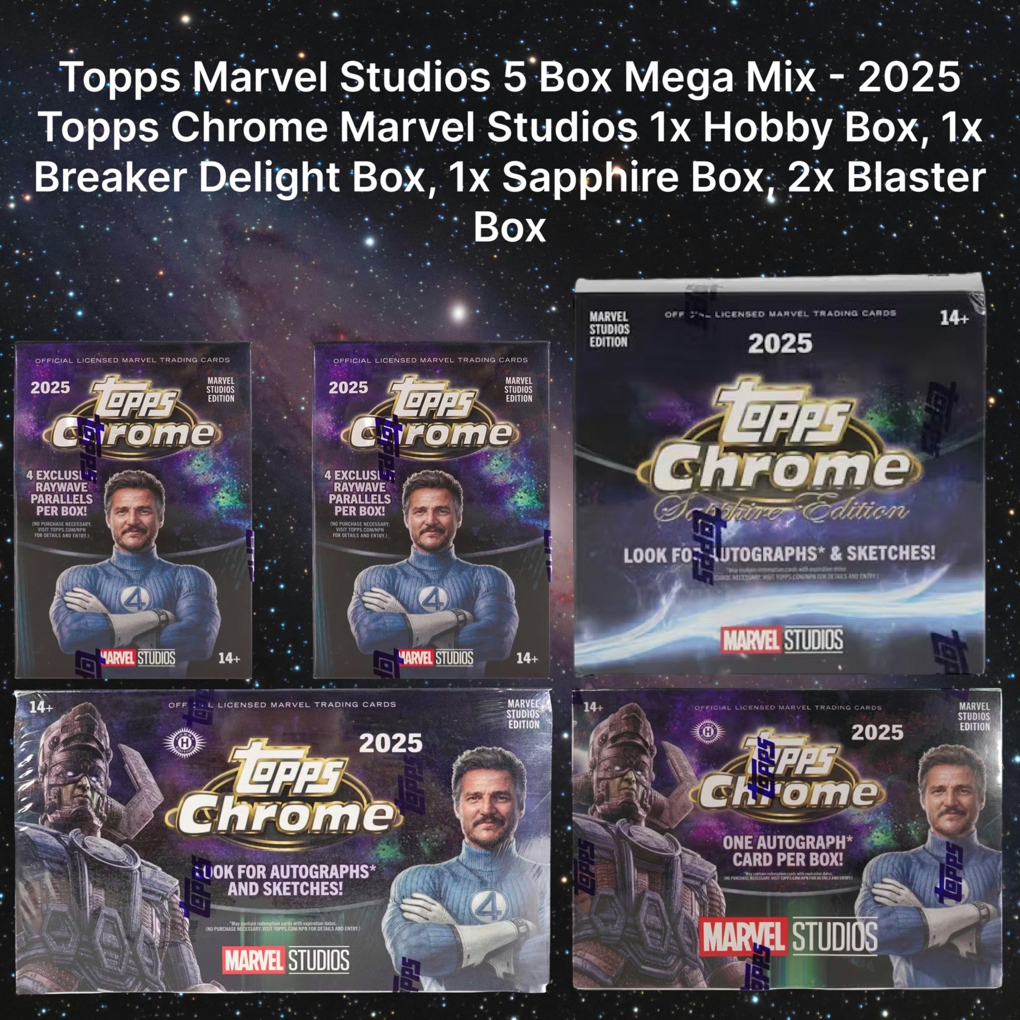 Marvel Break 161 - 2025 Topps Chrome Marvel Studios 5 Box Mega Mixer Pick Your Character