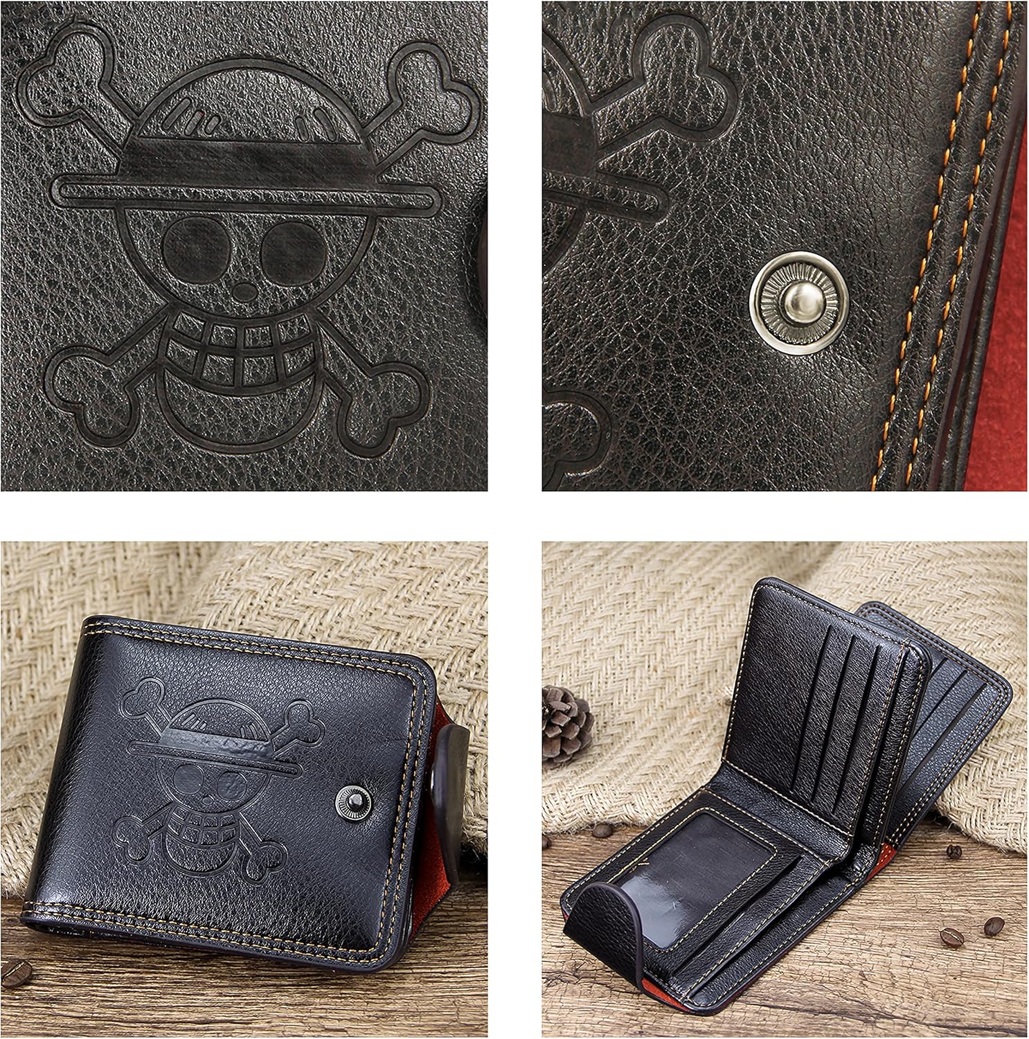 One Piece Straw Hat Luffy Wallet Signed by Taz + Keychain