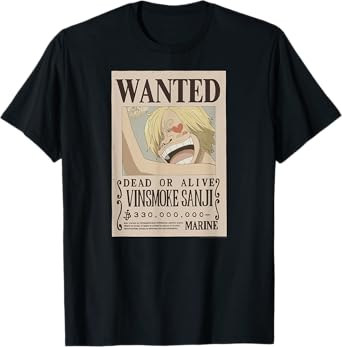 One Piece Vinsmoke Sanji Wanted Poster T-Shirt Signed by Taz Skylar