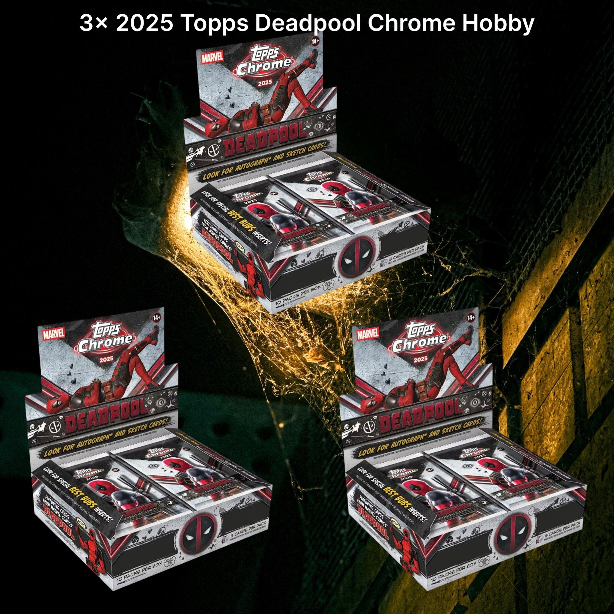Marvel Break 187 - 2025 Topps Deadpool Chrome Hobby 3 Box Pick Your Spot