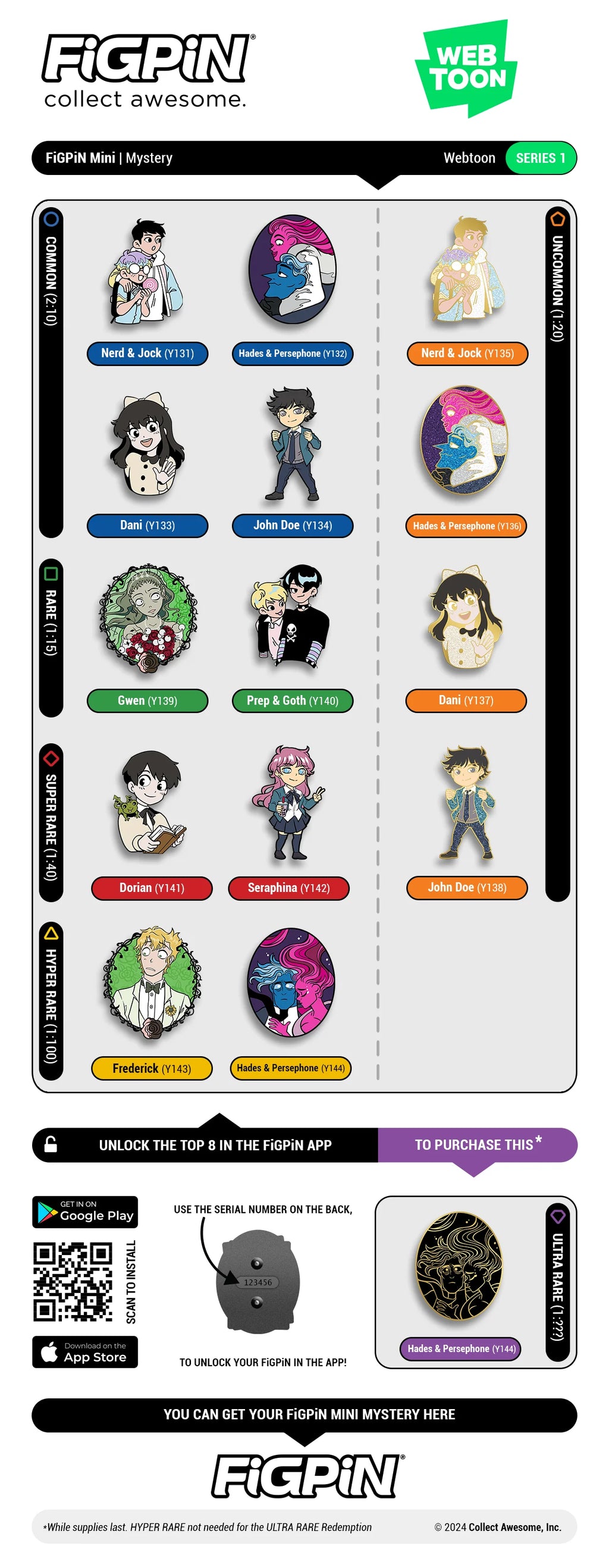 FiGPiN: Webtoon Series 1 Blind Box Enamel Pin