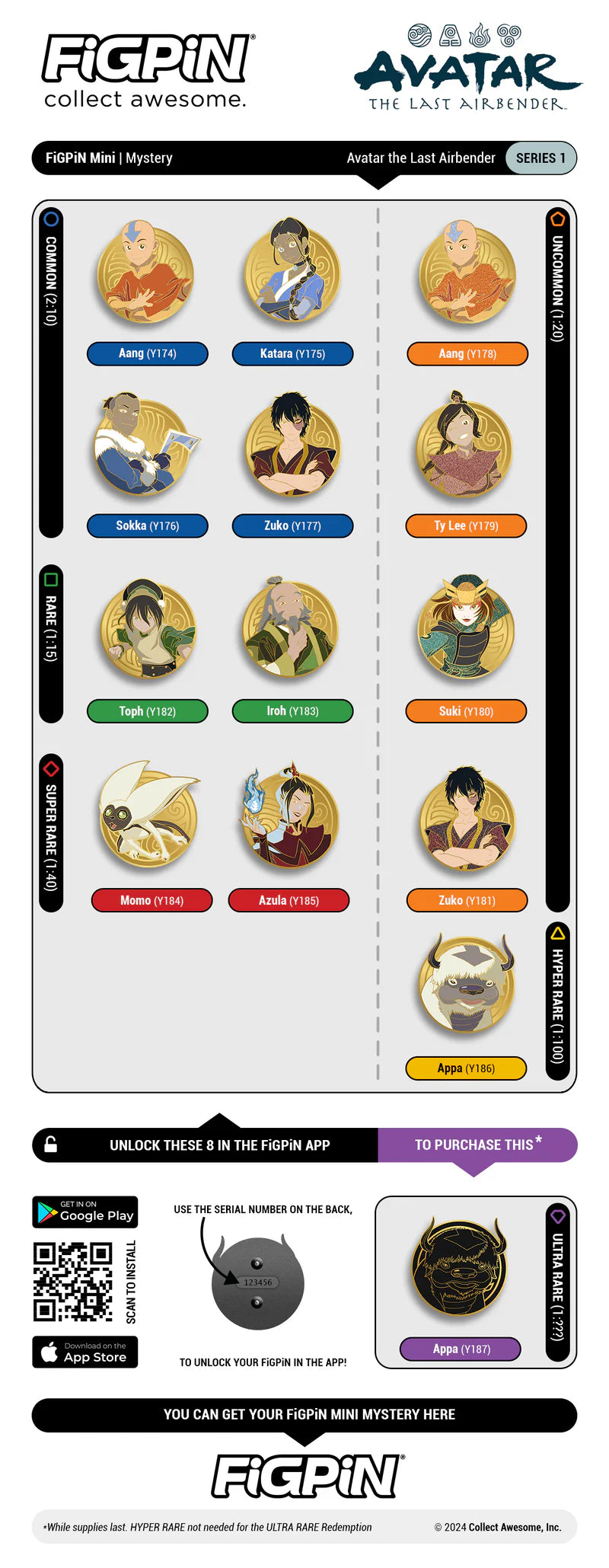 Figpin AVATAR: The Last Airbender Series 1 Collectible Enamel Pins