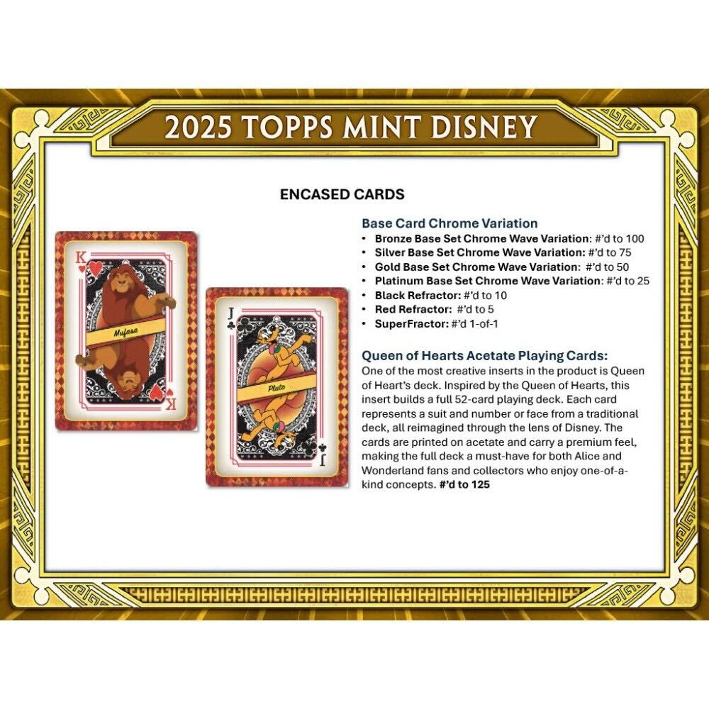 2025 Topps Mint Disney Hobby Trading Cards