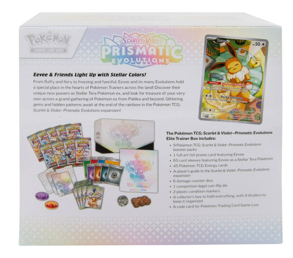 Pokemon Scarlet and Violet - Prismatic Evolutions Elite Trainer Box Trading Cards