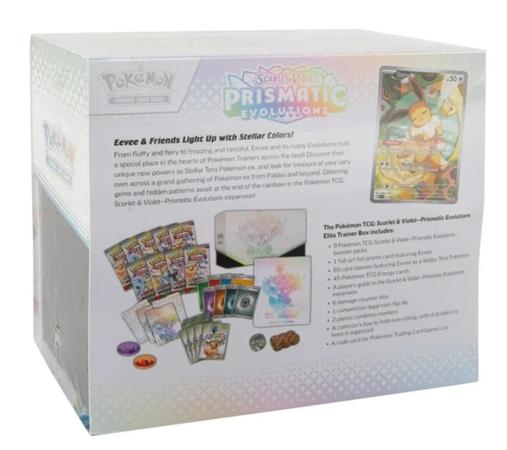 Pokemon Scarlet and Violet - Prismatic Evolutions Elite Trainer Box Trading Cards