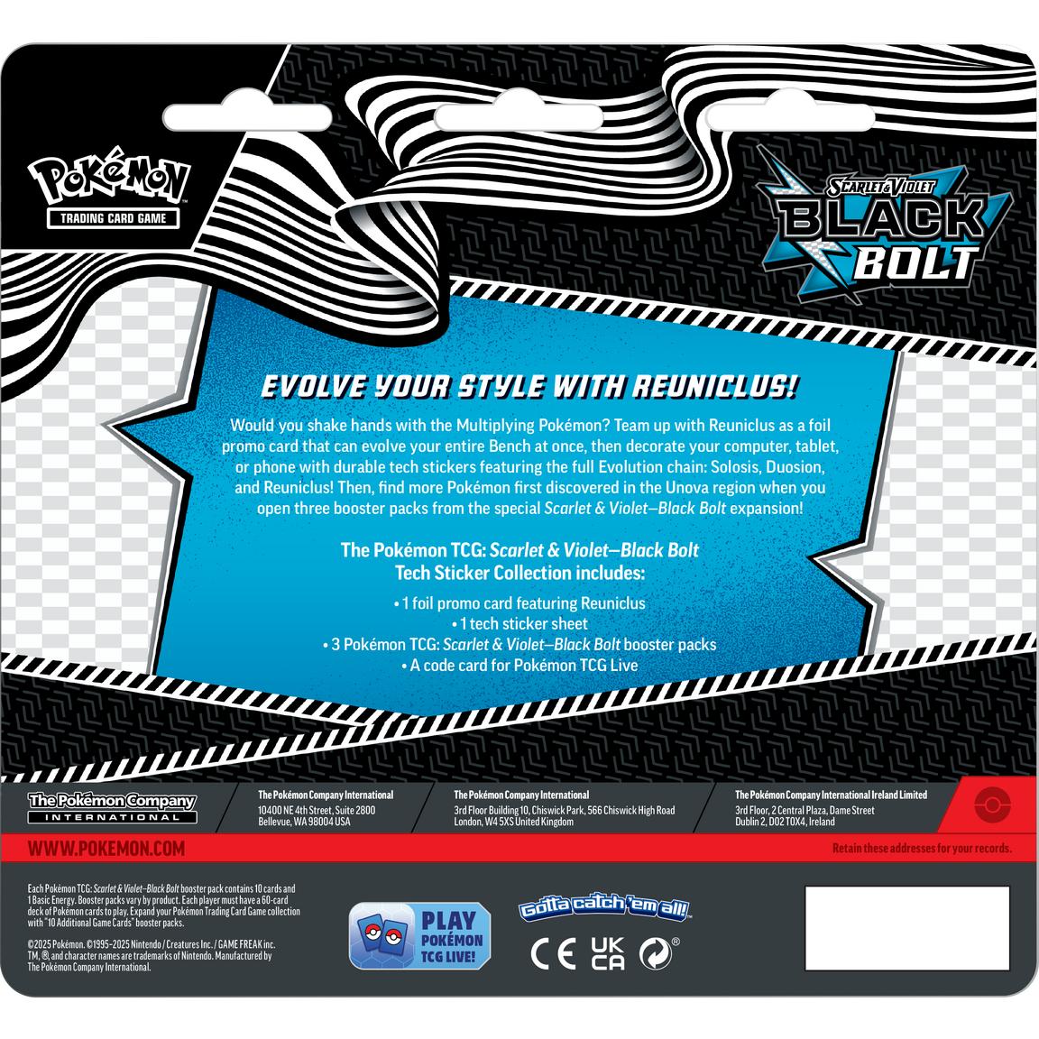 Pokemon Scarlet and Violet - Black Bolt Tech Sticker Collection Trading Cards