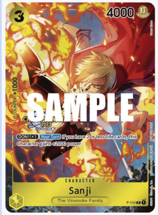 Sanji Signed Trading Card -Live