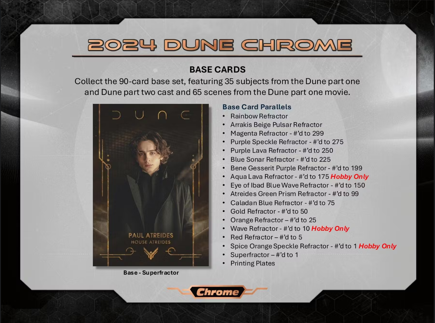 2024 Topps Chrome Dune Hobby Trading Cards