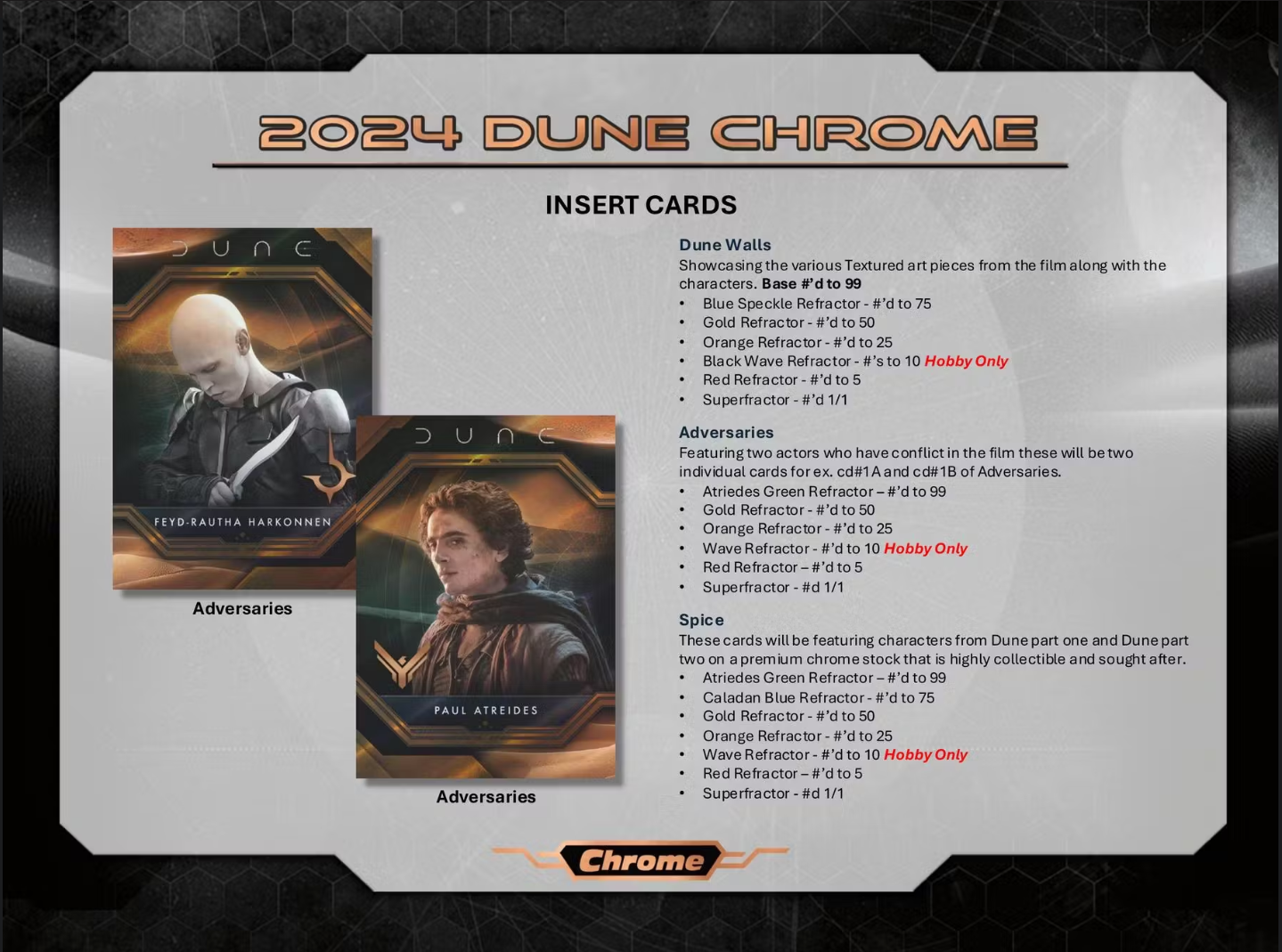 2024 Topps Chrome Dune Hobby Trading Cards