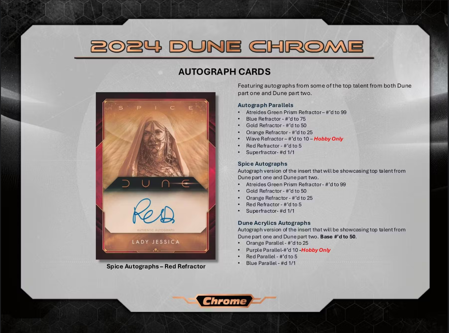 2024 Topps Chrome Dune Hobby Trading Cards