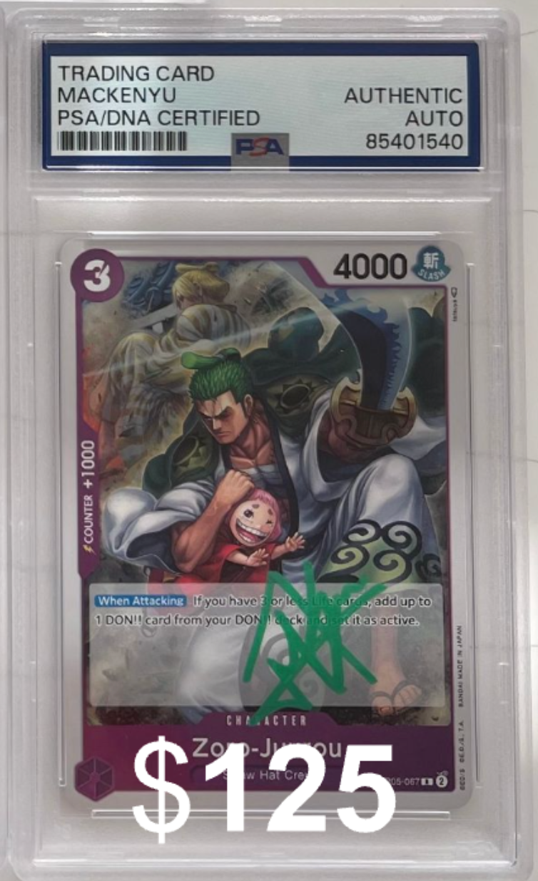 Mackenyu Signed PSA Authenticated Graded Trading Cards