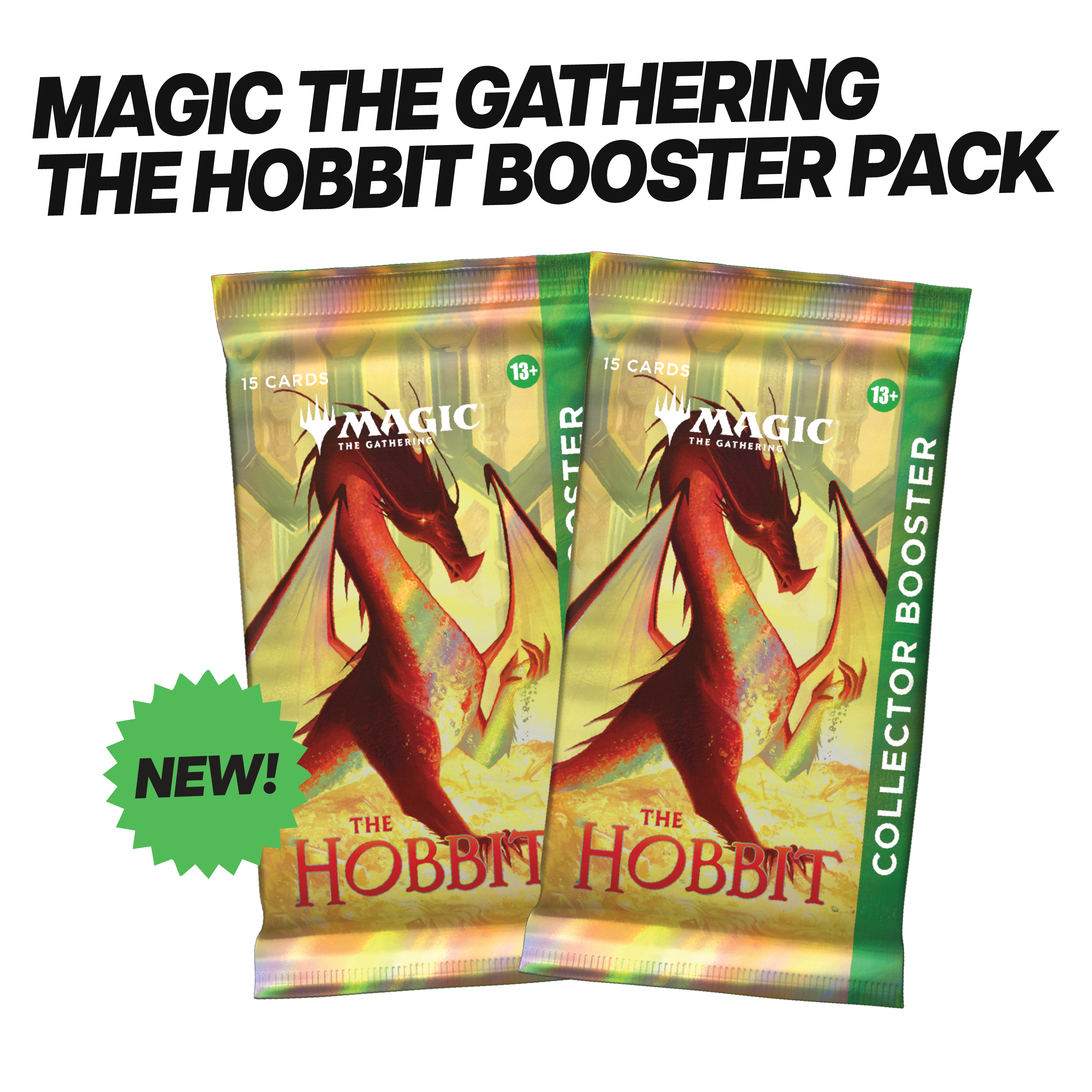 MTG The Hobbit Collector Booster Pack | 15 Cards, 11-13 FOILS Per Pack | Gleaming Gold Smaug Headliner Chase | Magic: The Gathering LOTR 2026