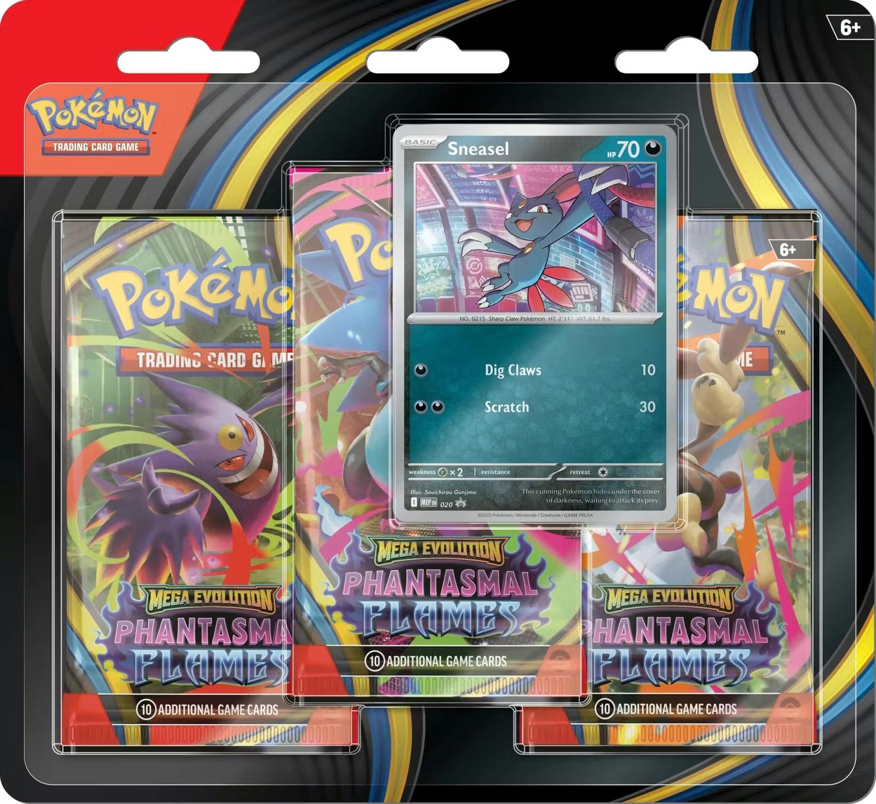 Pokemon Mega Evolution Phantasmal Flames 3-Pack Blister Trading Cards